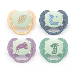 AVENT Ultra Soft - Sucette 6-18 mois spécial nuit nature