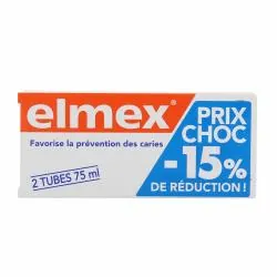 ELMEX Dentifrice protection caries lot de 2 tubes 75ml