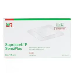LOHMANN & RAUSHER Suprasorb P SensiFlex Pansement Hydrocellulaire Siliconé x10 5 x 5 cm border lite