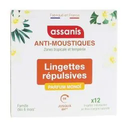 ASSANIS Anti-Moustiques Lingettes Répulsives x12