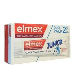 ELMEX Junior - Dentifrice Anti-Caries Color Changing 6-12 ans lot 2 x 75ml