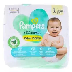 PAMPERS Harmonie New Baby - Couche hypoallergénique taille 1 - 2à5kg x24 couches