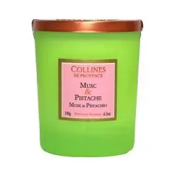 COLLINES DE PROVENCE Bougie Parfumée Musc et Pistache 180g