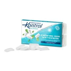 KONTROL Chewing-gum Sans Sucre - Dents Blanches & Haleine Fraîche x12