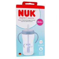 NUK Perfect Match - Tasse d'apprentissage paille dès 8mois 260ml bleu