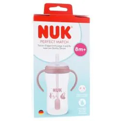 NUK Perfect Match - Tasse d'apprentissage paille dès 8mois 260ml rose