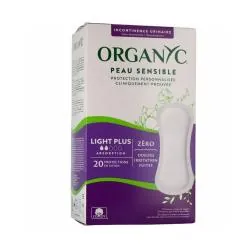 ORGANYC Serviette Fuites Urinaires peau sensible x20 light plus 2 gouttes