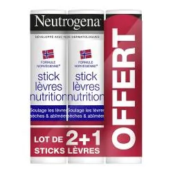 NEUTROGENA Stick lèvres nutrition 3 sticks x 4,8g