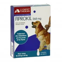 CLEMENT THEKAN Fiprokil chien 20 à 40kg 4 pipettes de 0.67ml