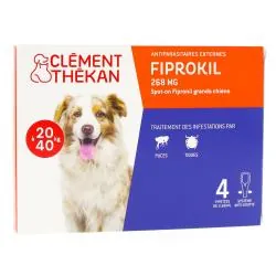 CLEMENT THEKAN Fiprokil chien 20 à 40kg 4 pipettes de 0.67ml