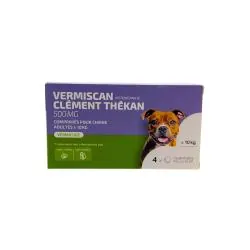 CLEMENT THEKAN Vermiscan chien 500mg vermifuges x4 comprimés