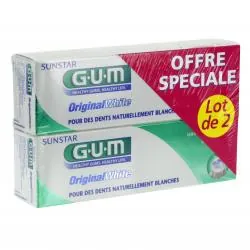 GUM Original white dentifrice lot de 2 tubes 75ml