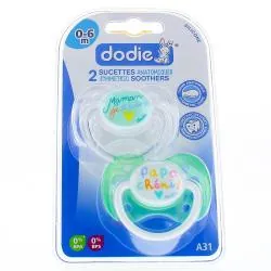 DODIE Duo Sucettes 0-6 mois anatomiques silicone REF A31