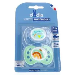 DODIE Duo Sucettes 0-6 mois anatomiques silicone