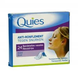 QUIES Bandelettes nasales anti-ronflement transparentes grande boite de 24