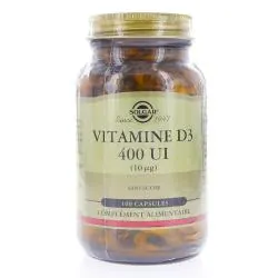 SOLGAR Vitamine D3 400 UI 100 gélules