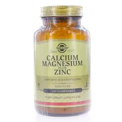 SOLGAR Calcium magnésium plus Zinc 100 comprimés