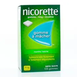 NICORETTE Menthe fraîche 4 mg sans sucre boîte de 105 gommes