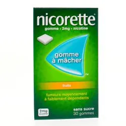 NICORETTE Fruits 2 mg sans sucre boîte de 30 gommes