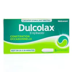 DULCOLAX 10 mg Suppositoires Constipation x6 boîte de 6 suppositoires