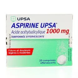 ASPIRINE UPSA tamponnée effervescente 1000 mg 2 tubes de 10 comprimés
