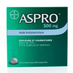ASPRO 500 effervescent boîte de 20 comprimés