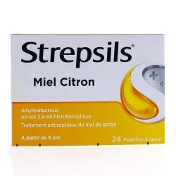 STREPSILS miel citron boîte de 24 pastilles