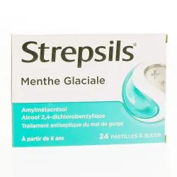 STREPSILS menthe glaciale boîte de 24 pastilles à sucer