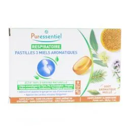 PURESSENTIEL Respiratoire Pastilles aux 3 Miels Aromatiques 18 pastilles