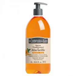 LE COMPTOIR DU BAIN Savon liquide de Marseille mandarine sauge flacon pompe 1l