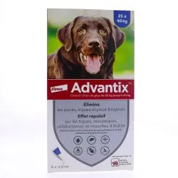 ADVANTIX Pipettes Antiparasitaires Grands Chiens 25 à 40kg (6 x 4ml)