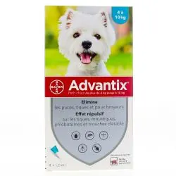 ADVANTIX petit chien 4-10KG 6 pipettes