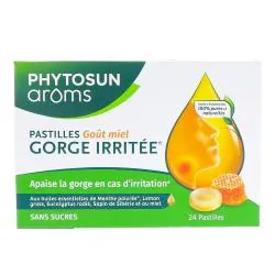 PHYTOSUN Arôms Pastilles miel sans sucres boîte de 24 pastilles