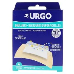 URGO Brûlures blessures superficielles grand format boîte de 4