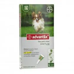 ADVANTIX très petit chien spot on 1.5 à 4 kg x 4 pipettes