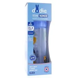 DODIE Biberon anti-colique +6mois tétine ronde débit 3 bleu 330ml