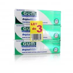 GUM Original white dentifrice lot de 3 x 75ml