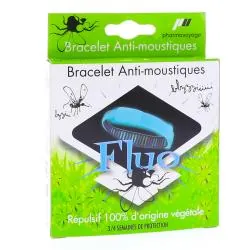 PHARMAVOYAGE Bracelet anti-moustiques bleu fluo