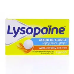 LYSOPAINE maux de gorge Miel Citron sans sucre comprimés à sucer 36 comprimés