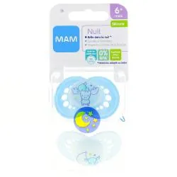 MAM Duo sucettes +6 mois anatomiques nuit silicone REF 23