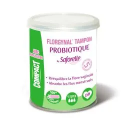 SAFORELLE Florgynal tampons probiotique super boîte de 9 avec applicateur