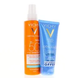 VICHY Capital Soleil - Spray Fluide Invisible Protection Cellulaire SPF50+ 200ml + Lait Apaisant Après-Soleil Offert