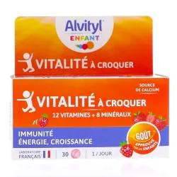 ALVITYL Vitalité - Comprimés à croquer goût fraise boîte de 30 comprimés