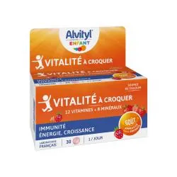 ALVITYL Vitalité - Comprimés à croquer goût fraise boîte de 30 comprimés