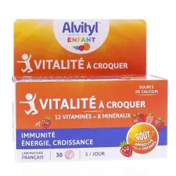 ALVITYL Vitalité - Comprimés à croquer goût fraise boîte de 30 comprimés