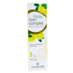 LEHNING Dentifrice naturel aux huiles essentielles de Citron