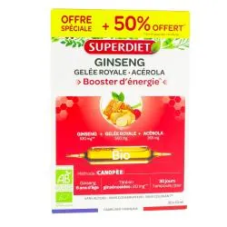 SUPERDIET Ginseng Booster d'énergie ampoules 10ml x 30