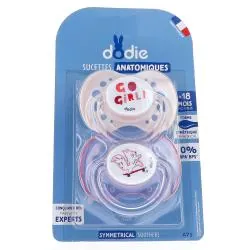 DODIE Sucettes anatomiques silicone x 2 +18 mois REF A71