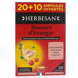 HERBESAN Booster d'énergie 30 ampoules 10ml