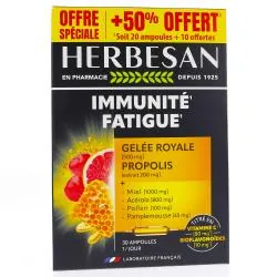 HERBESAN Immunité Fatigue 30 ampoules 10mL